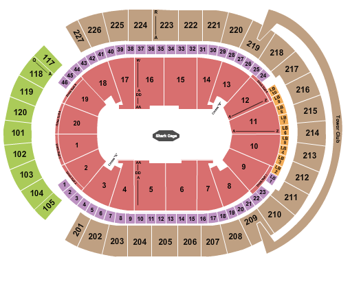 T-Mobile Arena PBR Seating Chart